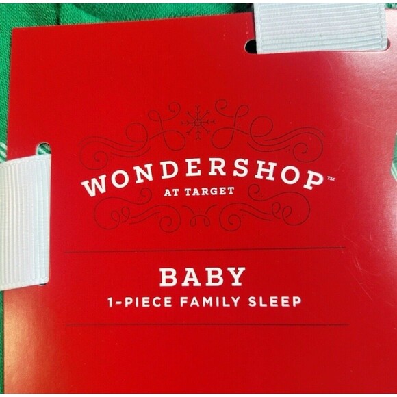 Wondershop Infant Baby Green Plaid Cozy Comfy One Piece Footed Zip Pajamas NEW! - Picture 6 of 7